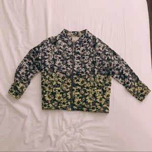 Floral Pattern Crop Sleeve Jacket - H&M